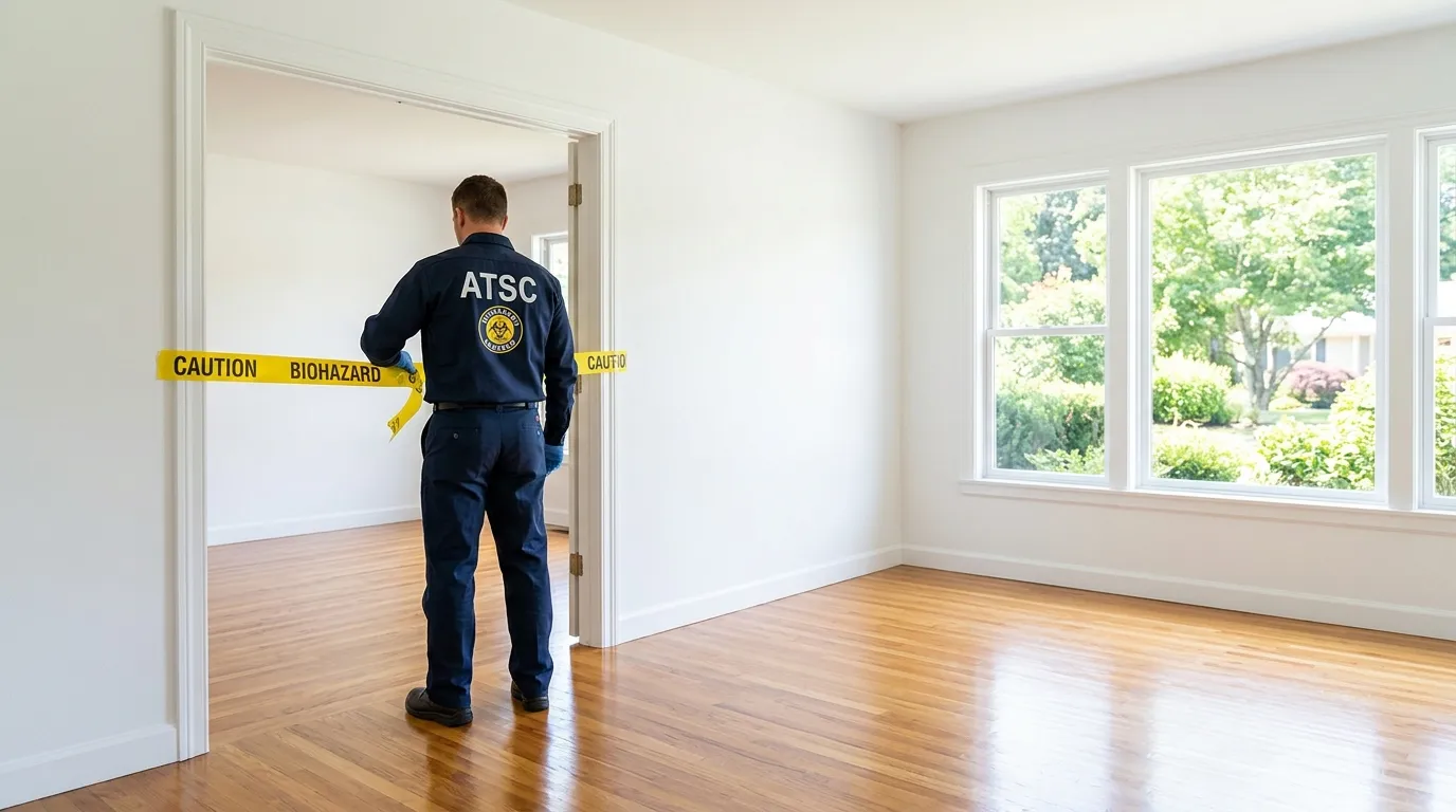 Certified biohazard cleanup crew performing Trauma Scene Cleanup in Palatine